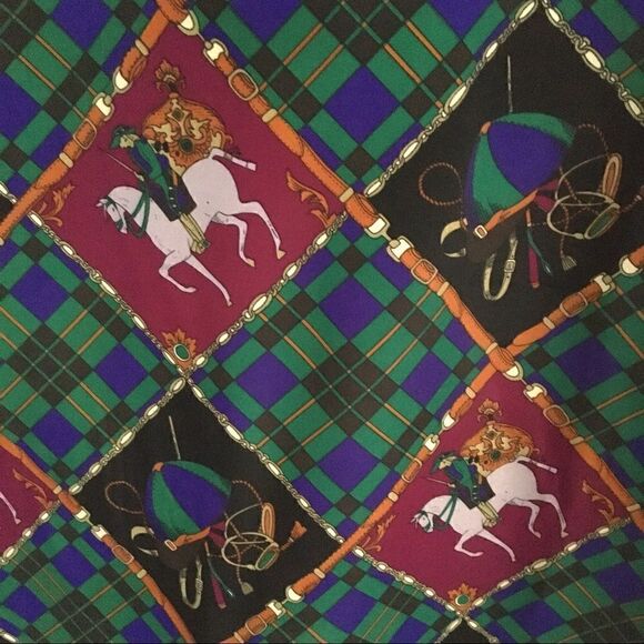 Vintage box fit polo print blouse L* - Picture 6 of 8